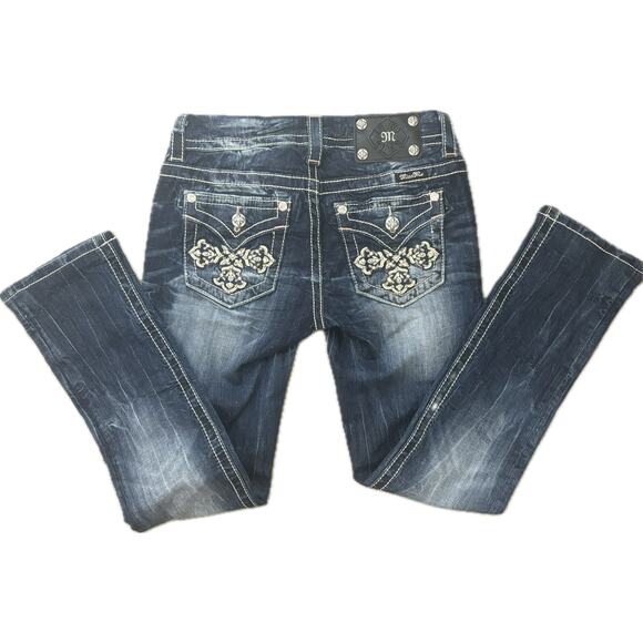 Miss Me Cross straight jeans flap pocket 26 - Picture 1 of 8